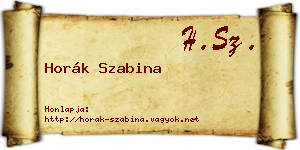 Horák Szabina névjegykártya